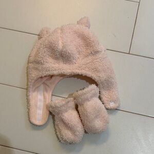 Cozy Pink Fleece Hat and Mittens Set for Kids